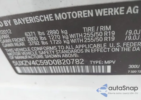 2013 BMW X5 xDrive35I/xDrive35I Premium/xDrive35I Sport Activity from USA, damaged, VIN 5UXZV4C59D0B20782